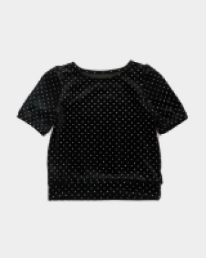 Velour Top With Glitter Spot (3-10 years)