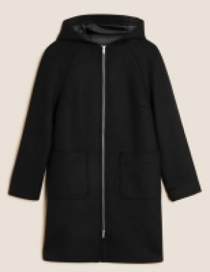 Marks and Spencer M&s Collection Wool Blend Hooded Tailored Coat