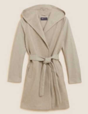 Marks and Spencer M&s Collection Belted Hooded Wrap Coatigan