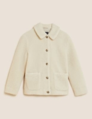 M&s Collection Teddy Textured Collared Jacket