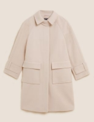 Marks and Spencer M&s Collection Relaxed Collared Longline Car Coat