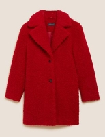 Marks and Spencer M&s Collection Teddy Textured Single Breasted Relaxed Coat