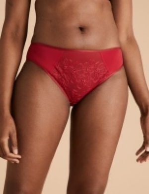 M&s Collection Embrace Embroidered High Leg Knickers