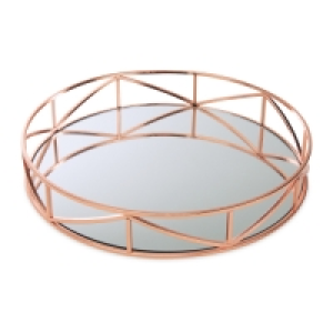 Aldi  Round Rose Gold Drinks Tray