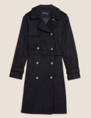 Marks and Spencer M&s Collection Double Breasted Trench Coat with Recycled Polyester