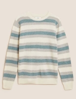 Marks and Spencer M&s Collection Pure Extra Fine Lambswool Striped Jumper