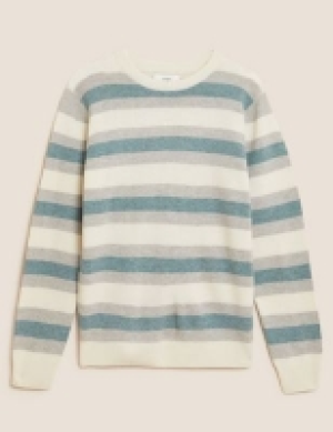 M&s Collection Pure Extra Fine Lambswool Striped Jumper