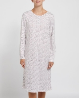 Long-Sleeved Pointelle Nightdress