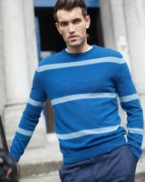 Dunnes Stores  Paul Costelloe Living Cashmere Stripe Crew Neck