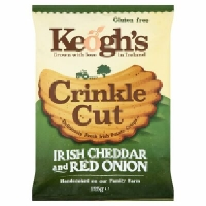 KEOGHS CRINKLE CHEESE & RED ONION 125G