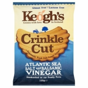 KEOGHS CRINKLE SEA SALT & VINEGAR 125G