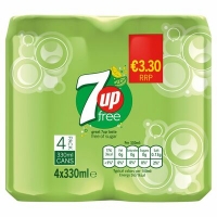 Centra  7UP FREE CAN PACK 4 X 330ML