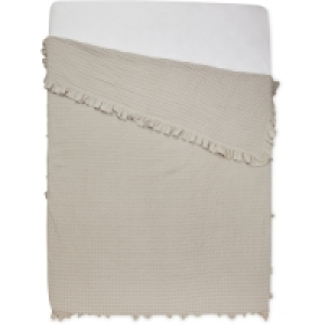 Grey Waffle Frill Throw