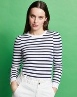 Dunnes Stores  Savida Striped Puff Sleeve Sweatshirt