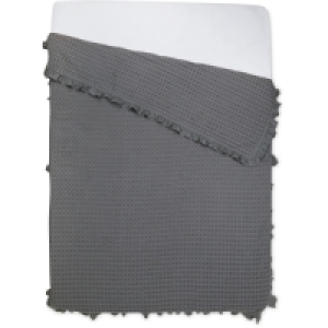 Aldi  Dark Grey Waffle Frill Throw