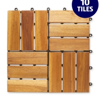 Aldi  Small Wooden Decking Tiles 10 Pack