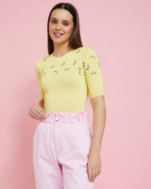 Dunnes Stores  Savida Flower Embroidered Jumper