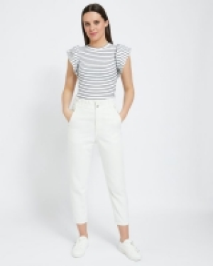 Dunnes Stores  Savida Ruffle Sleeve Stripe Tee