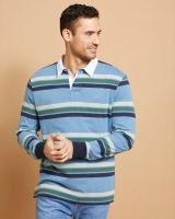 Dunnes Stores  Paul Costelloe Living Blue Stripe Rugby Shirt