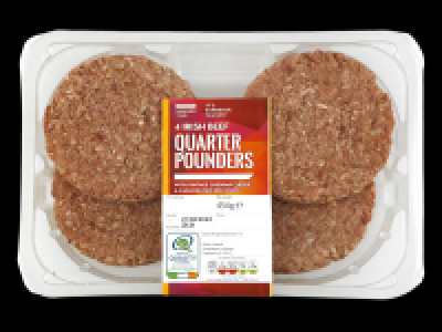 4 Beef Flavoured Quarterpounders 3.99 €