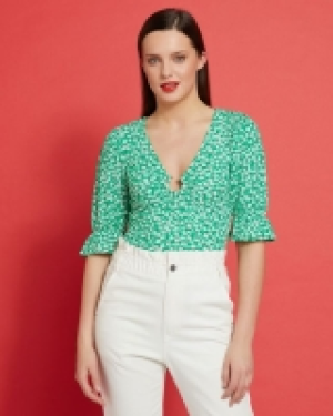 Dunnes Stores  Savida Printed Ring Front Top