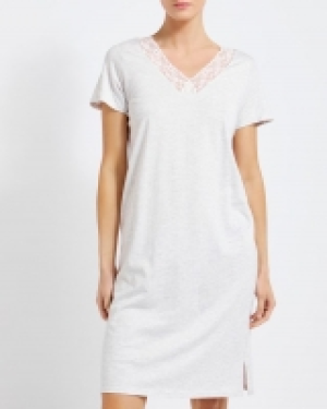 Dunnes Stores  Lace V-Neck Cotton Nightdress