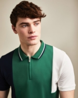 Dunnes Stores  Slim Fit Colour Block Polo Top