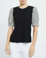 Dunnes Stores  Stripe Puff Sleeve Top