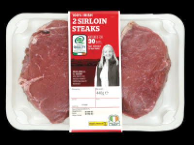 Lidl  2 Irish Sirloin Steaks Matured For 28 Days