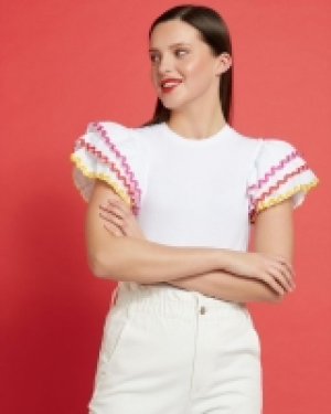 Dunnes Stores  Savida Lucia Ric-Rac Sleeve T-Shirt