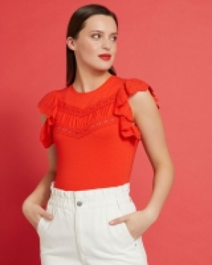 Savida Lace Front Frill Sleeve T-Shirt 7.00 €