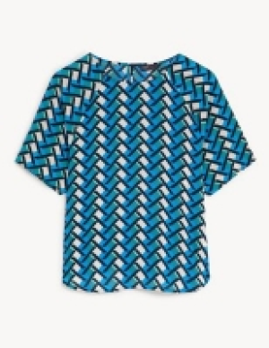 Marks and Spencer M&s Collection Printed Short Sleeve Top