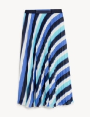 M&s Collection Printed Pleated Midaxi Skirt
