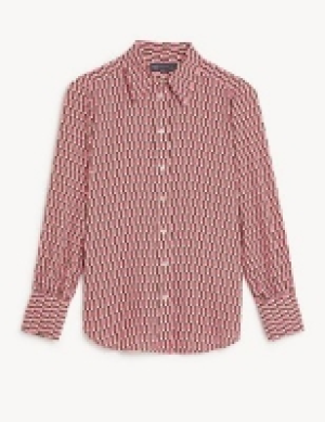 Marks and Spencer M&s Collection Printed Collared Long Sleeve Shirt