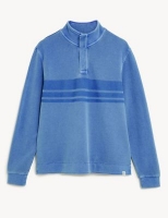 Marks and Spencer M&s Collection Pure Cotton Striped Funnel Neck Rugby Shirt