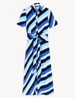 Marks and Spencer M&s Collection Printed Tie Front Midaxi Shirt Dress