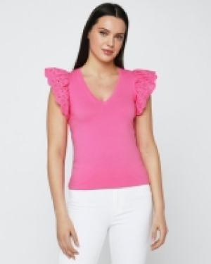 Dunnes Stores  Savida Lace V-Neck Top