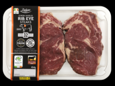 2 Dry Aged Angus Rib Eye Steaks