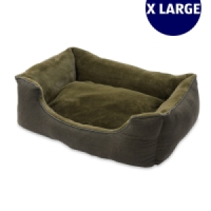 X-Large Khaki Herringbone Dog Bed