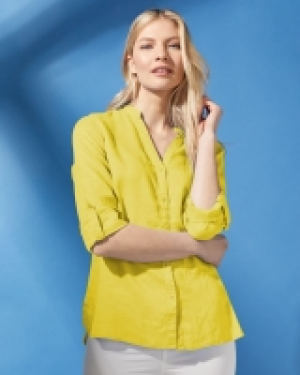 Collarless Linen Shirt