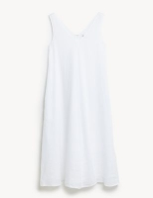 Jaeger Pure Linen V-Neck Maxi Shift Dress