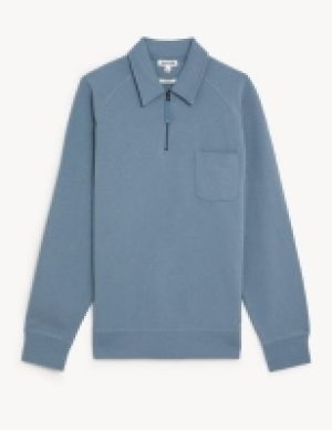 Marks and Spencer Jaeger Cotton Rich Half Zip Jumper