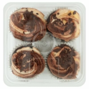 Chocolate Cupcakes With Marbled Icing 4 Pack 280g 4.50 €