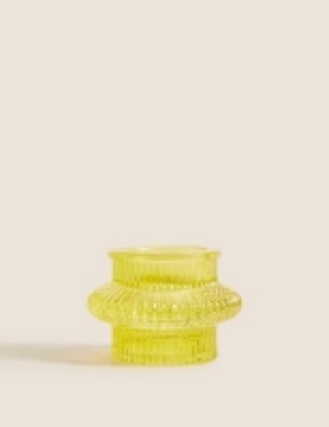 M&s Collection Ridged Glass Tealight Holder