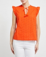 Dunnes Stores  Embroidery Lace Detail Sleeveless Top