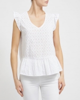 Dunnes Stores  Peplum Embroidery Lace Detail Top