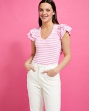 Savida Striped V-Neck T-Shirt