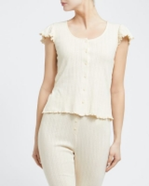 Pointelle Short-Sleeve Pyjama Top