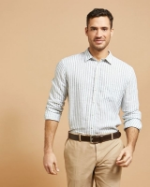 Paul Costelloe Living Long-Sleeved Linen Stripe Shirt