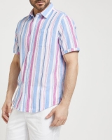 Dunnes Stores  Regular Fit Linen Blend Short-Sleeved Shirt